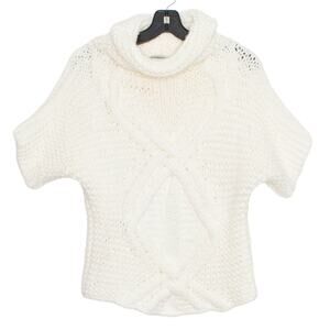 Alberto Makali Womens Sweater Chunky Short Sleeve Preppy Cowl Neck Medium IV